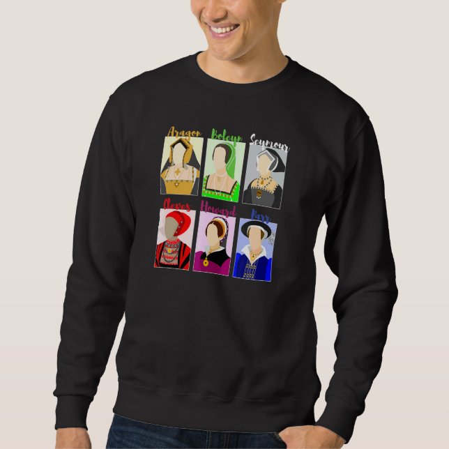 Sweatshirt Six Reines Musicales Portraits Vintages (Devant)