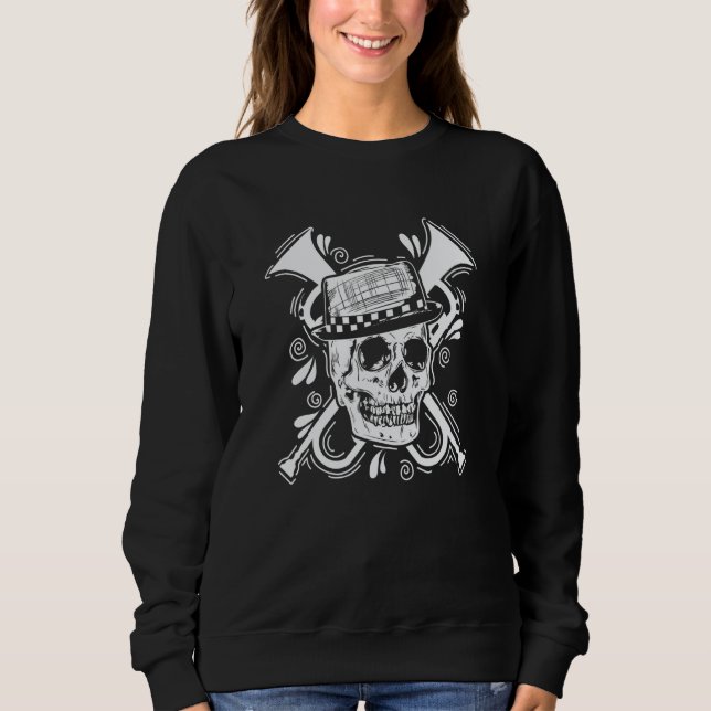 Sweatshirt Ska Head with Hat Trumpet Music style (Devant)
