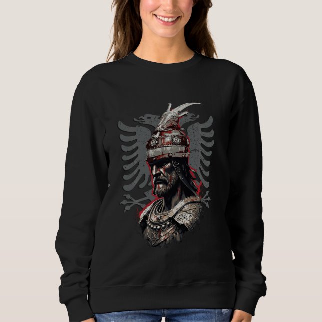 Sweatshirt Skanderbeg Alb du Héros National Albanais Eagle Ko (Devant)