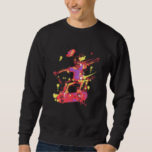 Sweatshirt Skateboard Extreme Sport Skaters Skull Skeleton