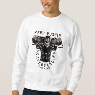 Sweatshirt Skateboarding Is Not A Crime-Skeleton Skater Retro