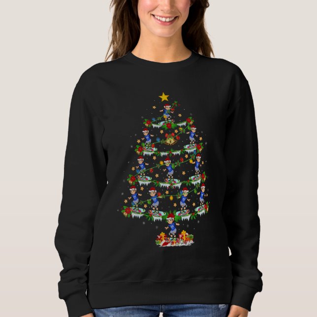 Sweatshirt Skateboarding  Xmas Lights Skateboarding Christmas (Devant)