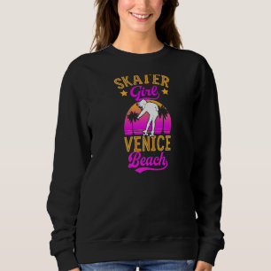Sweatshirt Skater Girl Venice Beach Californie Skateb Vintage