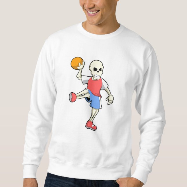 Sweatshirt Skeleton at Handball player avec Handball (Devant)