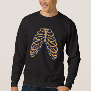 Sweatshirt Skeleton Heart Rib Cage X Ray Adulte Kids Hallowee