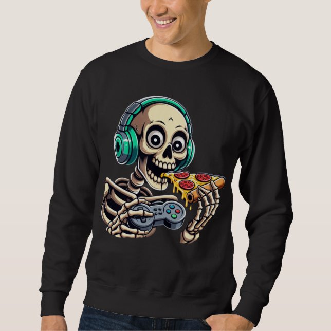 Sweatshirt Skeleton’s Ultimate Cheat Day : Cheesy Pizza Gamin (Devant)