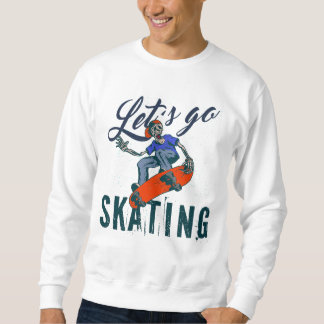 Sweatshirt Skeleton Skateboarding T-Shirt | Skate Street Art 