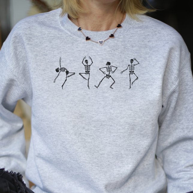 Sweatshirt Skeletons dansants Halloween Saison Éffrayante fem (Créateur téléchargé)