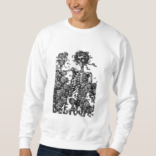 Sweatshirt Skeletons et Rose (Devant)
