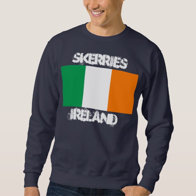 Sweatshirt Skerries, Irlande avec drapeau irlandais (Devant)