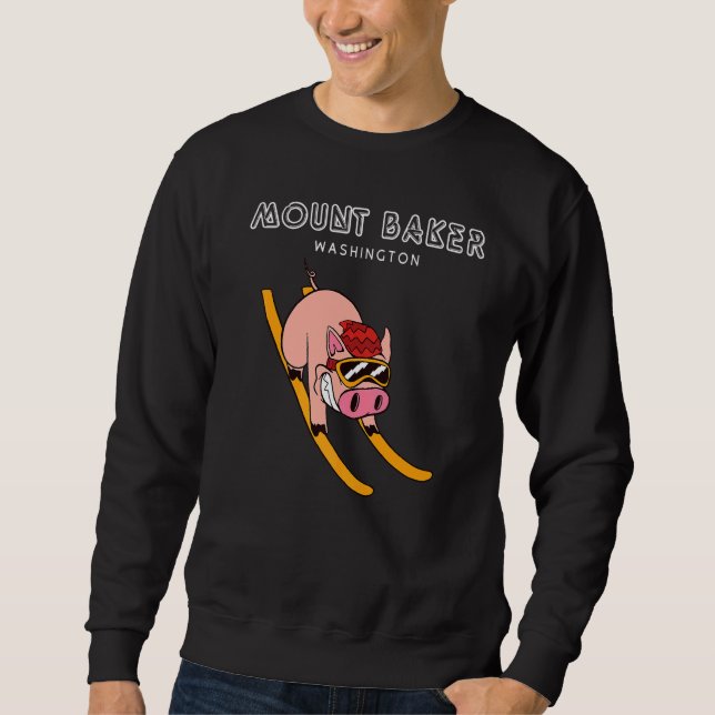 Sweatshirt Ski de Mount Baker Washington Pig (Devant)