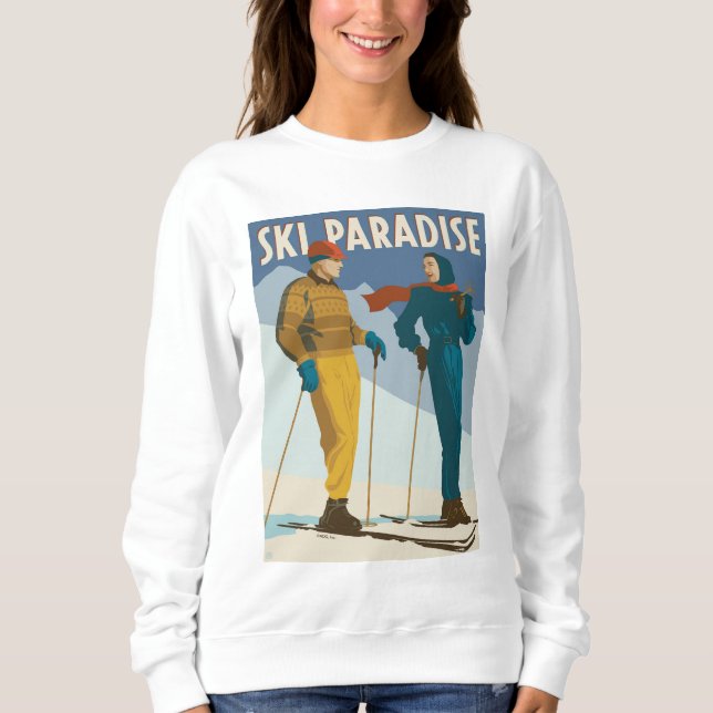 Sweatshirt Ski Paradise Impression Vintage (Devant)