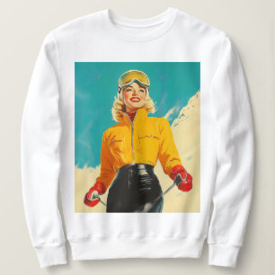Sweatshirt Ski rétros Glamour Vintage hiver Aventure