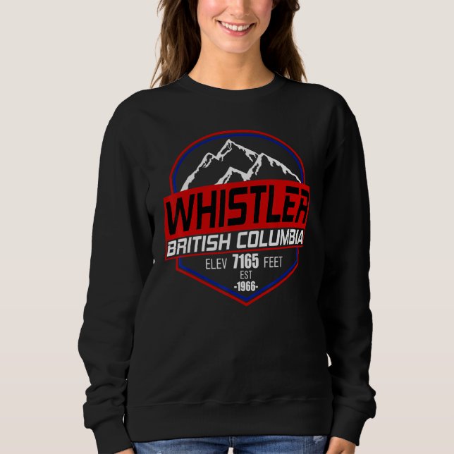 Sweatshirt Ski Whistler B C Canada Skiing and Mountain Biking (Devant)