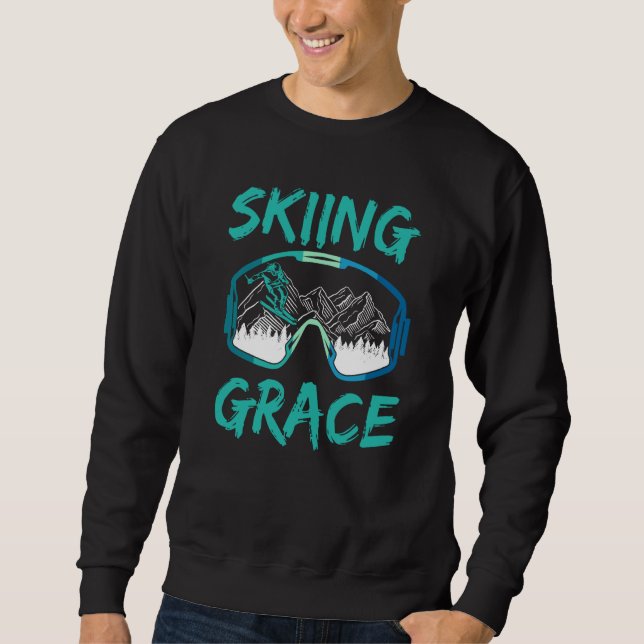Sweatshirt Skiing Grace Hobby Skier Ski Winter Sports (Devant)