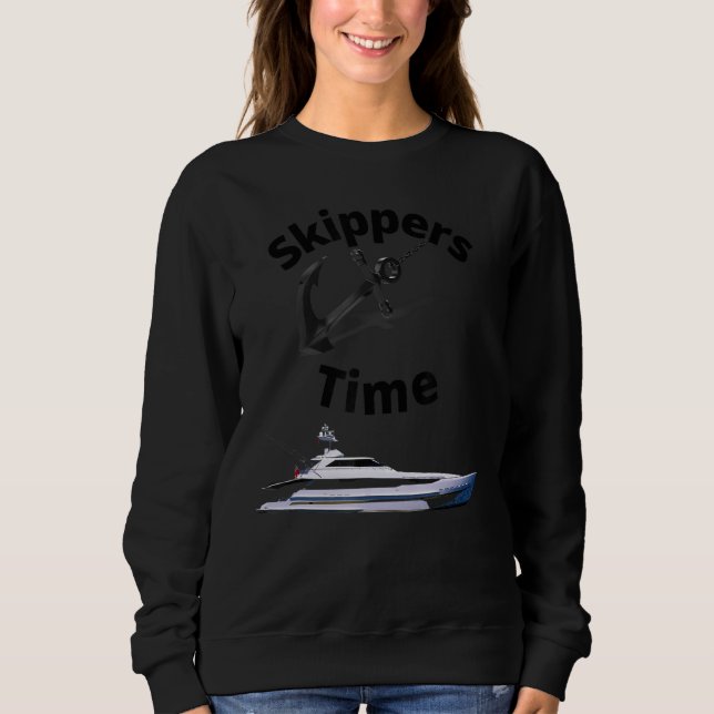 Sweatshirt Skippers Heure Capitaine Ancre bateau à voile Skip (Devant)