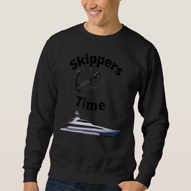 Sweatshirt Skippers Heure Capitaine Ancre bateau à voile Skip (Devant)