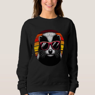 Sweatshirt Skunk Retro Sunset Vintage Lunettes de soleil pour