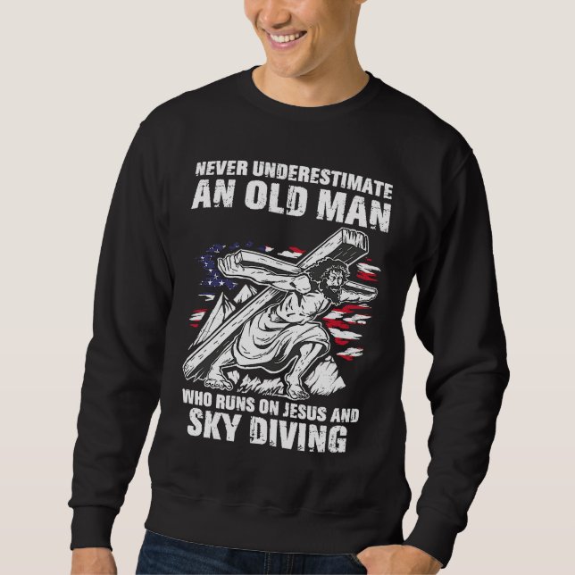Sweatshirt Sky Diving Dad Christian Skydiving Grandpa (Devant)