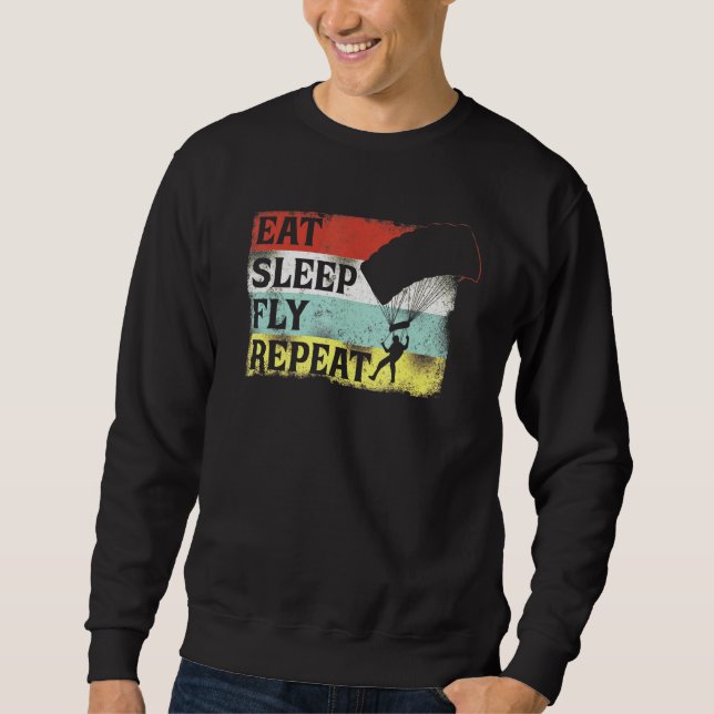 Sweatshirt Skydiving Manger Sommeil Voler Répéter Parachute P (Devant)