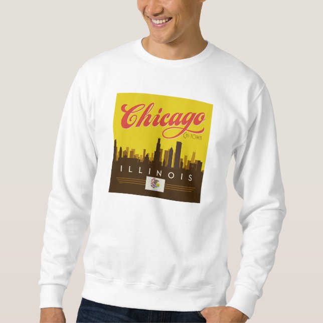 Sweatshirt Skyline de l'Illinois (Devant)