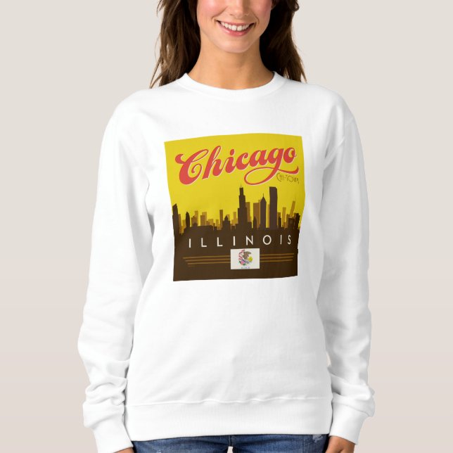Sweatshirt Skyline de l'Illinois (Devant)