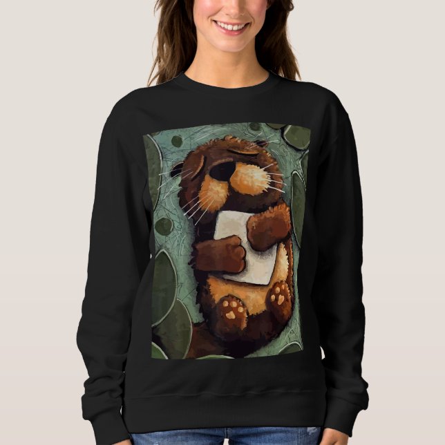 Sweatshirt Sleeping Sea Otter Party Animal maternelle (Devant)
