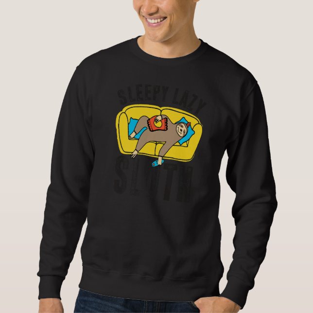 Sweatshirt Sleepy Lazy Sloth mignonne animal drôle Sloth (Devant)