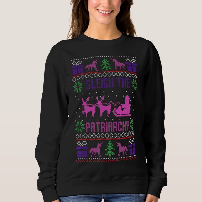 Sweatshirt Sleigh Le Mème Féministe Féministe Féministe Patri (Devant)