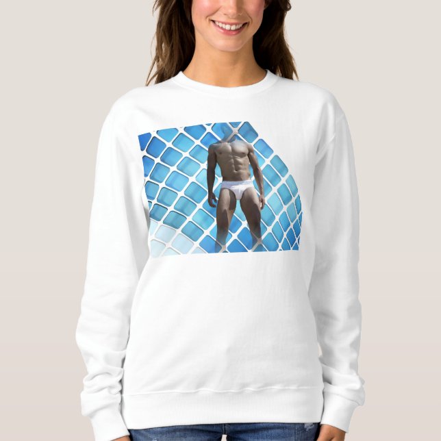 Sweatshirt SlipperyJoe musculaire homme six pack abs mâle bla (Devant)