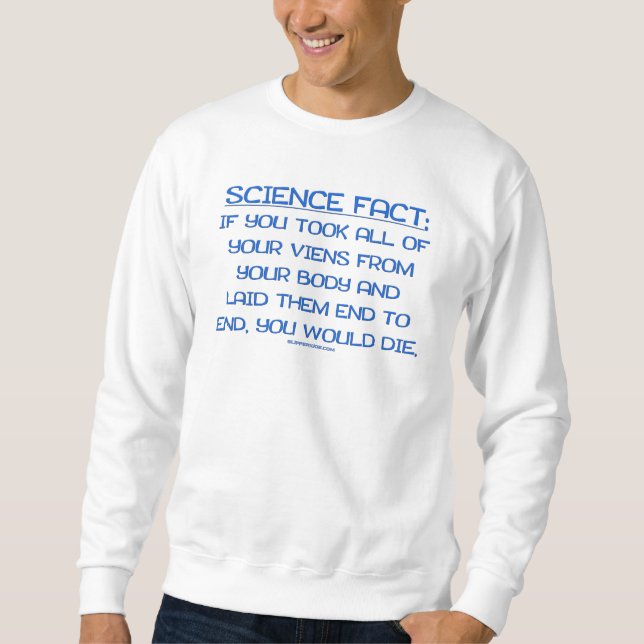 Sweatshirt SlipperyJoe's drôle dire science fait bleu remov (Devant)