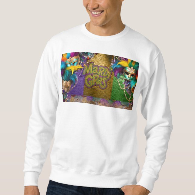 Sweatshirt SlipperyJoe's Mardi Gras Colliers de perles doublo (Devant)