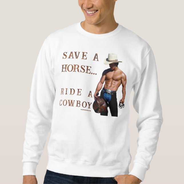 Sweatshirt SlipperyJoe's save horse ride paille cowboy casque (Devant)