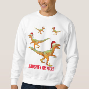 Sweatshirt Slogan de Noël drôle du dinosaure Vélociraptor