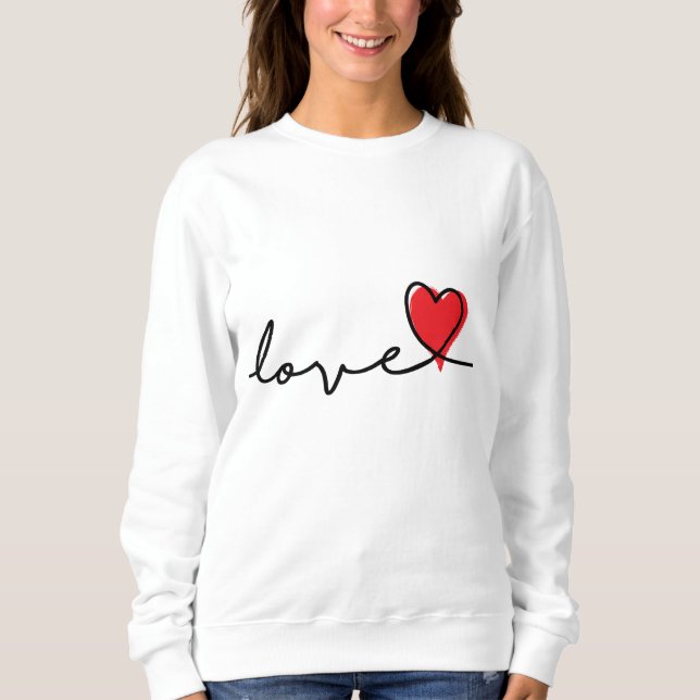 Sweatshirt Slogan Love. Des coeurs. Jour de Saint-Valentin. (Devant)