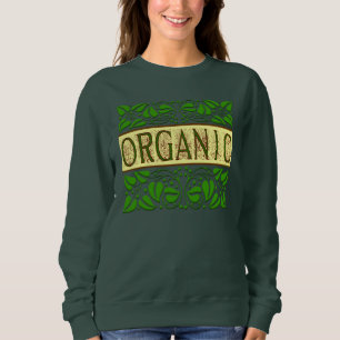 Sweatshirt Slogan vert Vintage bio avec T-shirt Feuille