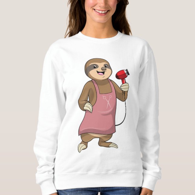 Sweatshirt Sloth as Hair stylist avec Sèche-cheveux (Devant)