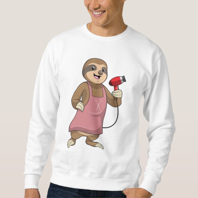 Sweatshirt Sloth as Hair stylist avec Sèche-cheveux (Devant)