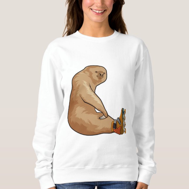 Sweatshirt Sloth as Patinage en ligne avec Patins en ligne (Devant)