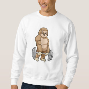 Sweatshirt Sloth au Bodybuilding avec Barbell