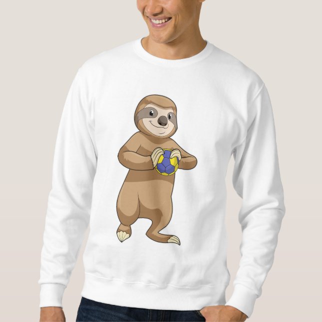 Sweatshirt Sloth comme joueur de handball avec Handball (Devant)