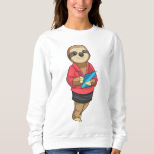 Sweatshirt Sloth en tant que secrétaire avec Bloc-notes