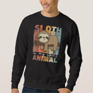 Sweatshirt Sloth Est Mon Esprit Animal Sweet Sloth Vintage Sl