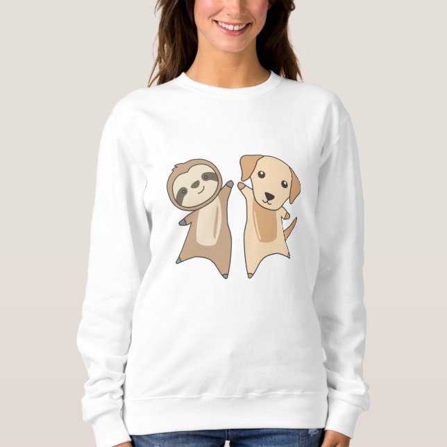 Sweatshirt Sloth Labrador Amoureux des animaux De Chiens Pour (Devant)