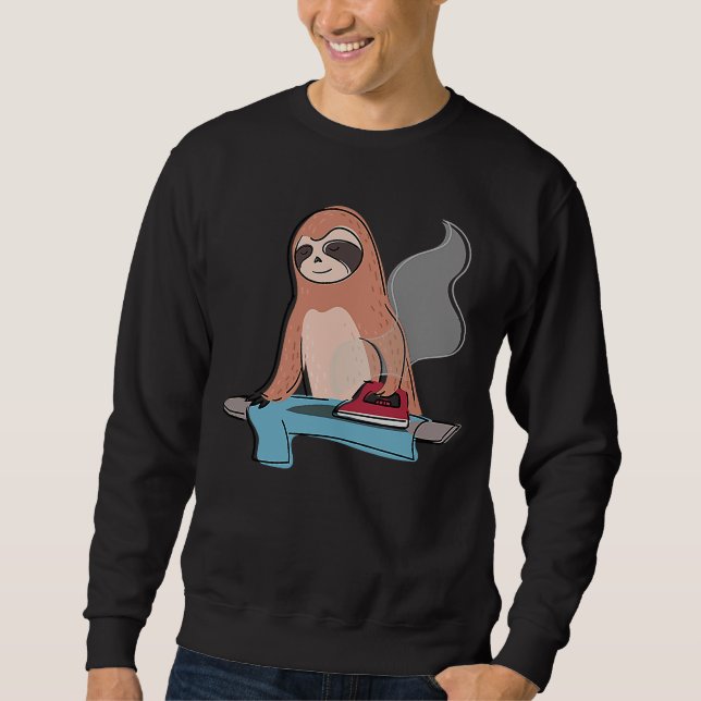 Sweatshirt Sloth Repassage Ménage Lazy mignonne Sloth (Devant)