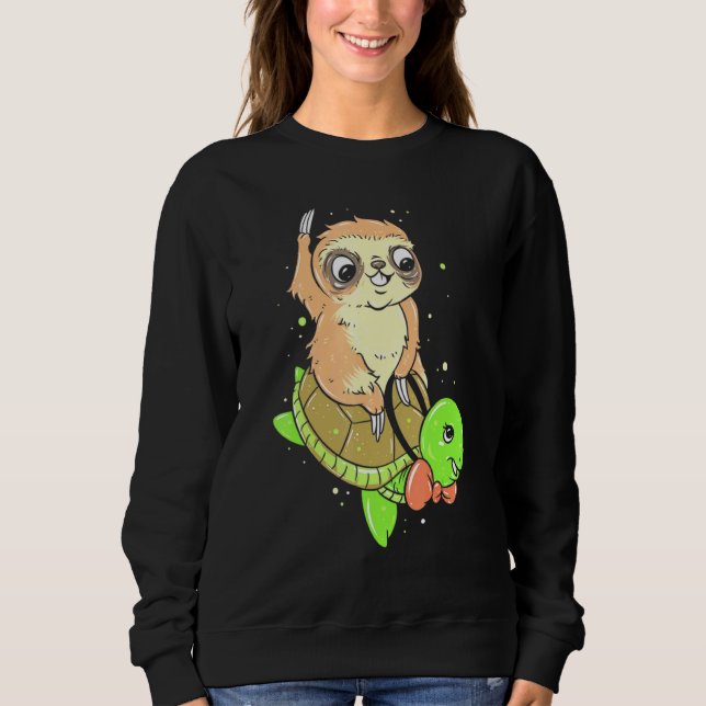 Sweatshirt Sloth Riding A Turtle Sloth Classic (Devant)