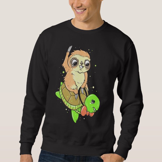 Sweatshirt Sloth Riding A Turtle Sloth Classic (Devant)