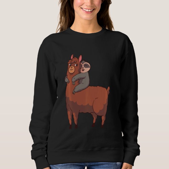Sweatshirt Sloth Riding Llama (Devant)