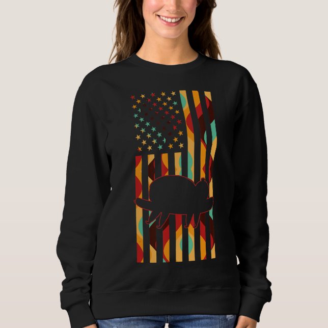 Sweatshirt Sloth Tie Dye Drapeau américain Sloth (Devant)
