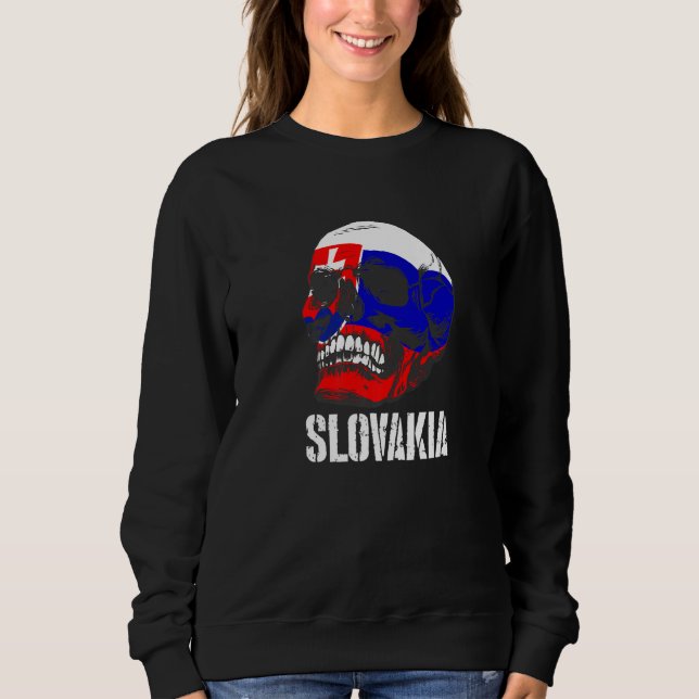 Sweatshirt Slovakia Flag Skull Slovak Pride Patriotic  1 (Devant)